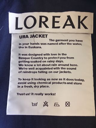 Gabardina Caballero Loreak Talla XS