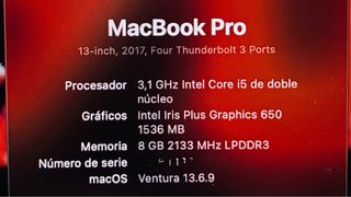 MacBook Pro 13 2017 Intel Core i5 8GB RAM