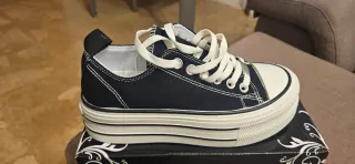 Zapatillas Converse Plataforma Negras Blancas