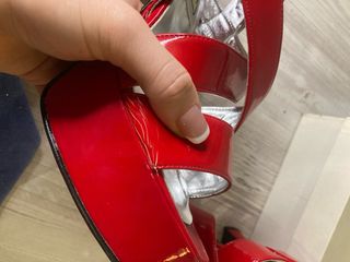 Sandali Rossi Vernice Tacco Alto Cross Strap n36