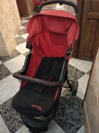 Carro de bebé Asalvo rojo y negro