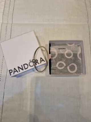 Pulsera Pandora Plata y Cierre Corazón
