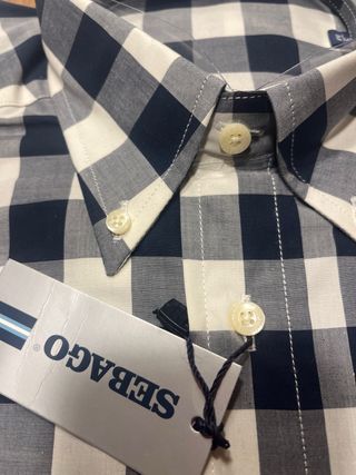 Camisa Sebago cuadros azul y blanco Talla M