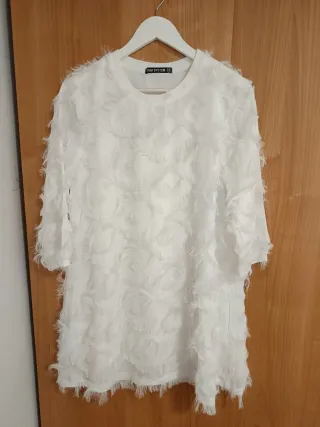 Vestido fiesta blanco mujer talla única