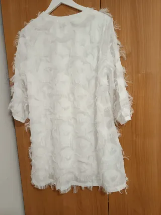 Vestido fiesta blanco mujer talla única