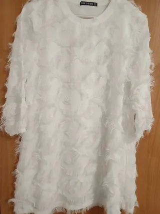 Vestido fiesta blanco mujer talla única