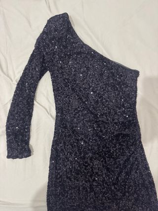 Vestido fiesta lentejuelas negro