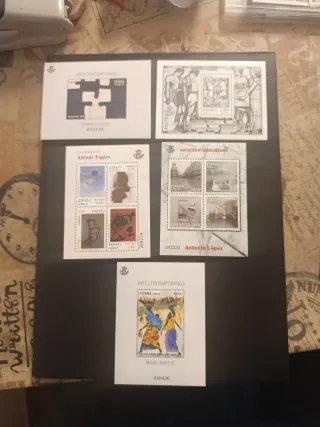 Lote 5 Hojitas Sellos España Arte Contemporáneo