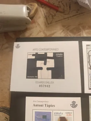 Lote 5 Hojitas Sellos España Arte Contemporáneo