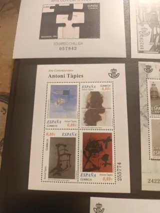 Lote 5 Hojitas Sellos España Arte Contemporáneo
