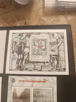 Lote 5 Hojitas Sellos España Arte Contemporáneo