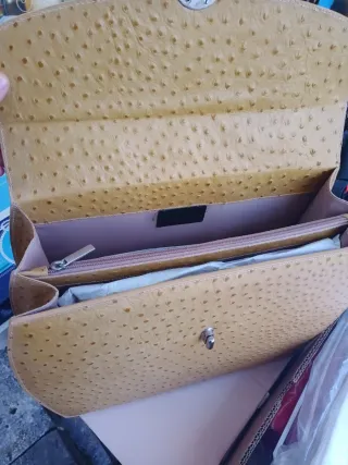 Borsa da lavoro in pelle di struzzo