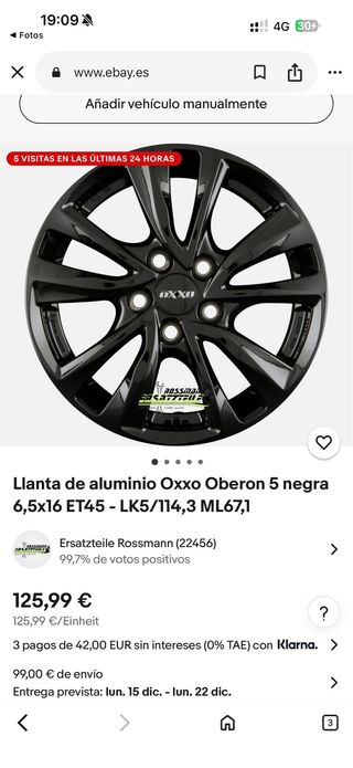 4 Llantas Toyota/Suzuki Negras