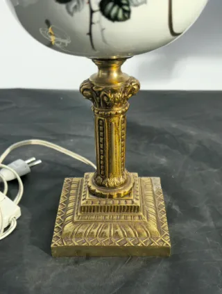 Lampara ceramica y bronce