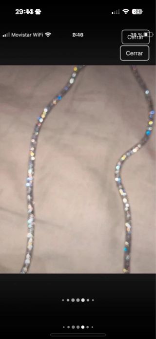 Bolso pelo morado y cadena brillantes Stradivarius