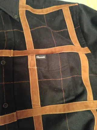 Camisa Faconable Cuadros Marrón y Negro