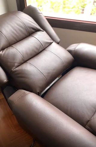 SILLÓN DE RELAX-MASAJE DE PIEL MARRÓN "BERGERE"