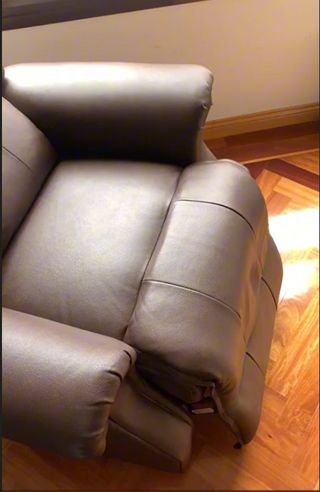 SILLÓN DE RELAX-MASAJE DE PIEL MARRÓN "BERGERE"