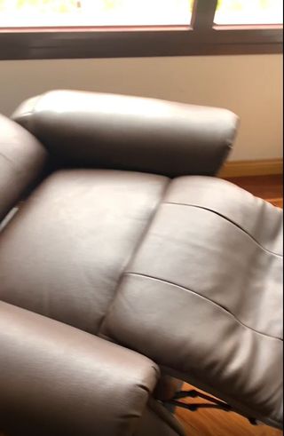 SILLÓN DE RELAX-MASAJE DE PIEL MARRÓN "BERGERE"