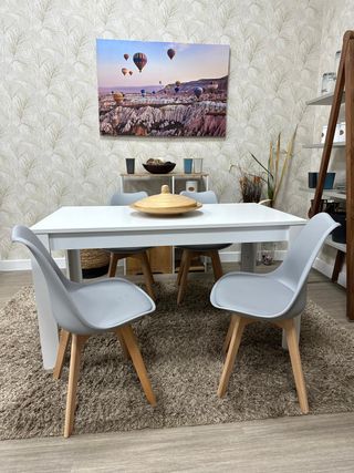 Mesa Economica Comedor con 4 Sillas Acolchadas