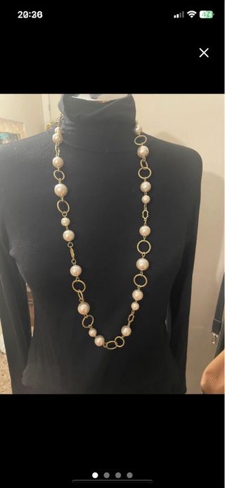 Collar perlas y dorado mate