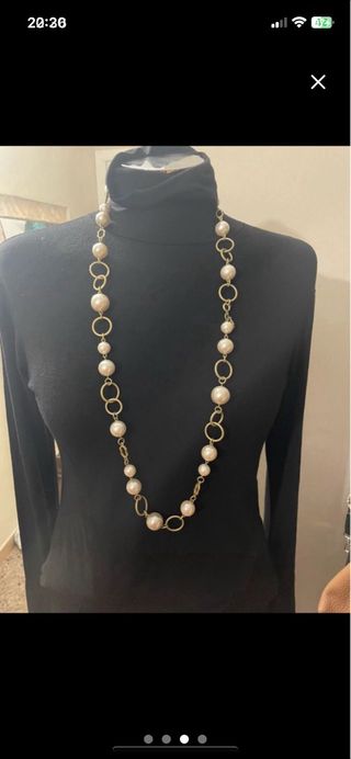 Collar perlas y dorado mate