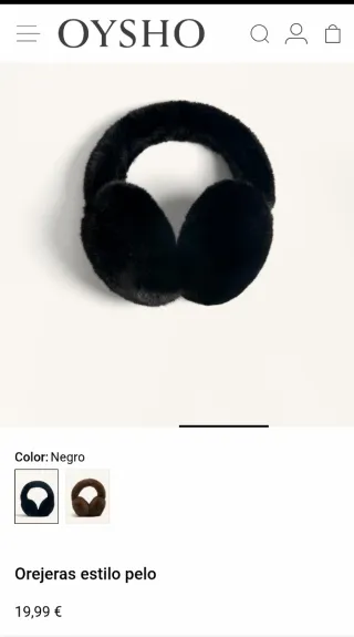 Orejeras pelo negras Oysho sin estrenar