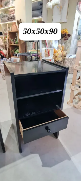 2 Módulos Mostrador Negro Borde Dorado