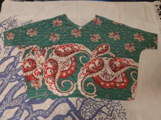 Blusa Punto Calado Estampado Mujer Talla L