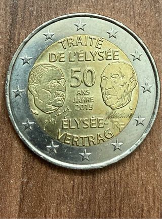 Moneda 2 Euros Conmemorativa Tratado de Elíseo