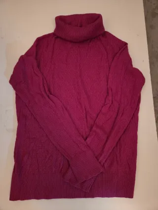 Jersey cuello alto mujer rosa