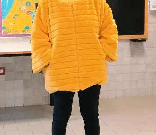 Pelliccia ecologica gialla.modekko charget