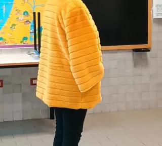 Pelliccia ecologica gialla.modekko charget