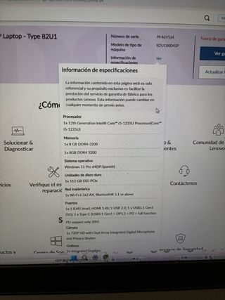 Portatil Lenovo V17 G3 IAP i5 12Gen 16GB RAM