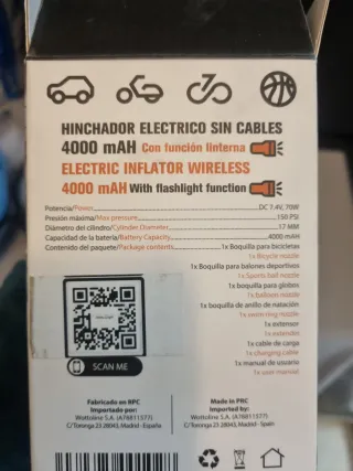 Hinchador eléctrico portátil iWotto
