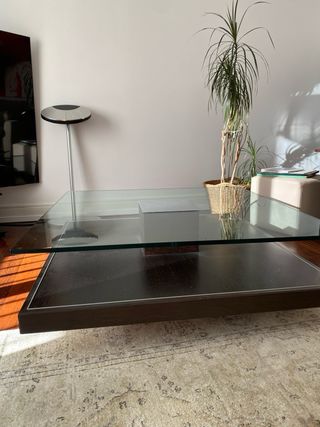 Mesa de Centro Totem Madera y Cristal