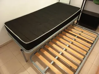 Cama completa negra y marrón