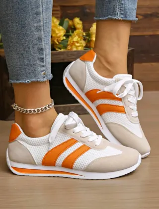 Zapatillas Retro Naranja Beige Talla