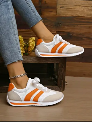Zapatillas Retro Naranja Beige Talla