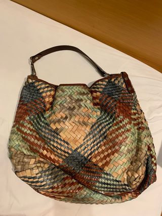 Bolso Malababa Piel Trenzada Multicolor