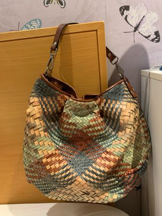 Bolso Malababa Piel Trenzada Multicolor