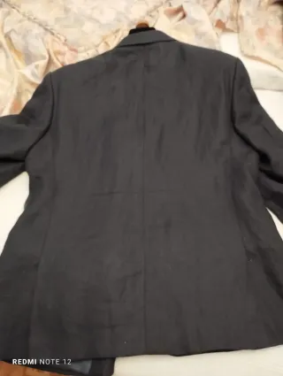 Traje de lino azul marino