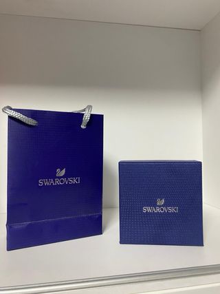 Collar Swarovski Cisne Azul y Plata