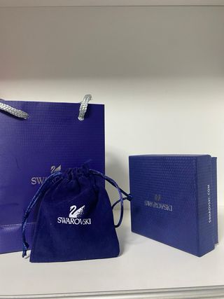 Collar Swarovski Cisne Azul y Plata
