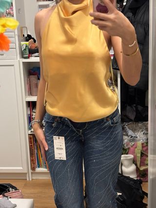 Top Halter Amarillo Zara