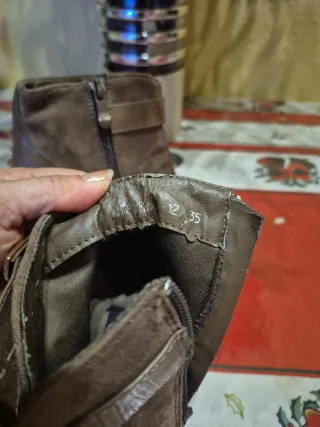 Botines tacón hebilla marrón claro