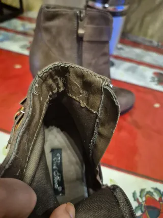 Botines tacón hebilla marrón claro