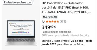 HP 15-fd0186ns Portátil 15.6 FHD Plata