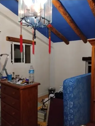 Lámpara de cristal y metal