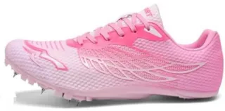 Zapatillas clavos rosas.